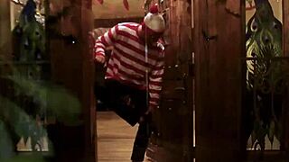 besties in costumes spread wide for hardcore halloween foursome