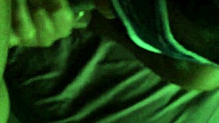 redbone babe savors thick cock shadows in the night