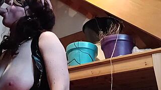 Bound Slave Maid Chained for Doggystyle Facefuck and Cumshot Humiliation