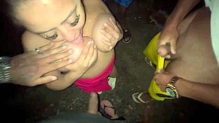 Africana latina gets wild in public beach gangbang with three friends