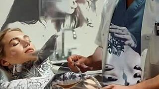 Tattooed Skin Receives Intense Doctor Massage Therapy