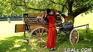 two petite honeys finger tight pussies with monster dildos