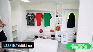 lucky locker room spy scores petite latina deepthroat facial after doggystyle bang