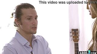 innocent alexia anders kisses then slurps monster cock muff diving her petite pussy