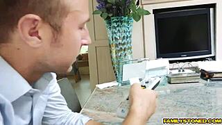 lily jordan savors richie and chads monster cocks in surprise teen double blowjob treat