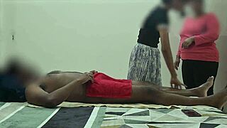 Raw happy ending massage flashing bare skin tease