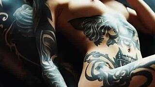 Tattooed Skin Receives Intense Doctor Massage Therapy