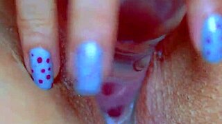 oh man... my puffy asian pussy slides on this glass dildo so sensual and wet