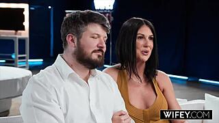 wifey 😈 hubby stares as sienna rae takes double penetration pounding from two studs 🔥