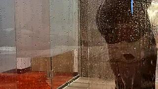 budapest shower tease with hung amateur star part 1