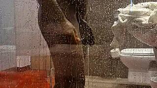 budapest shower tease with hung amateur star part 1