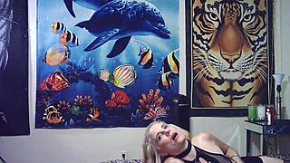 porn shoot bts: man vs woman wrestling challenge ends in hot blowjob