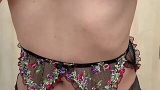 prim schoolgirl in embarrassing lingerie gets clit bell and anal training