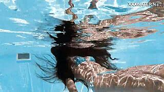 i can't resist watching lana's skinny hungarian body swim so hot