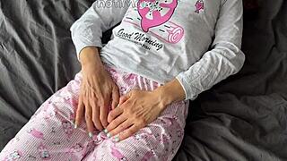 i'm fingering my wet teen pussy till i squirt on that big cock