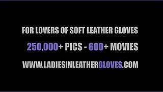 doesn't this brunette milf in leather gloves and nylons tease you endlessly?