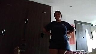 18yo stepsis trades clothes for a creampie in her ass