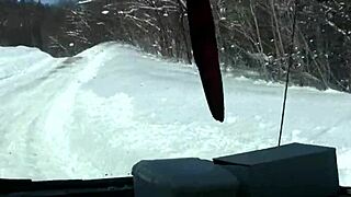 During ski vacation I strip naked and pee in snow