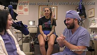 stefania mafra welcomes you to rikers in latex gloves handcuffs and heels spreading her big tits ass