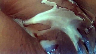 young ebony teen slut drenched head to toe in thick cum