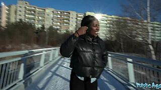 josy black's big beautiful black ass bounces wildly riding huge fat dick outdoors 😍🍑