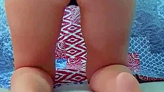 Whoa this cute asian teen babe oils her big ass for anal 😍 homemade couple fun