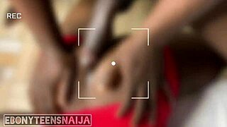 watch this huge bbc explode cum all over cute ebony teen stepsis ass!