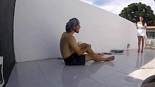 caught milf's big tits bouncing on construction worker's cock
