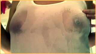 i love flashing my wife's huge wet tits in that sheer singlet