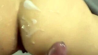 watch this huge load explode deep in her perfect shaking latina ass