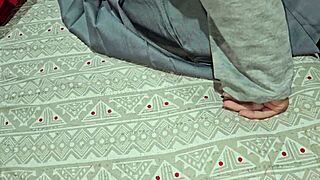 stepsis bends over skirt while i stroke cock close-up!