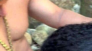 wow! first time 45yo milf gives it up to young stud at the waterfall!!