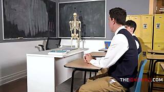 italian milf teacher seduces with freeuse classroom facial