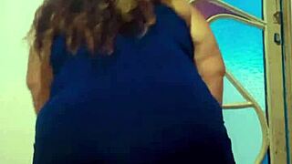 Sigilosabbw sneaks backstage flashing her huge oiled ebony ass and belly for swingers pt2