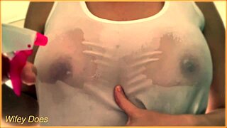 i love flashing my wife's huge wet tits in that sheer singlet