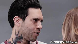 Tattooed Aj Applegate's Pussy Licked Before Missionary Pounding by Handsome Stud