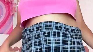 Chubby BBW blasts massive farts from huge ass in tight miniskirt and panties!