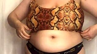 Trying On Bikini Bras Big Tits BBW Chubby Natural Nipples Ass Boobs