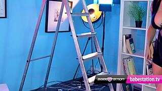 Tattooed Brunette Babe Cici Anders Pounds Pussy on Traffic Cone