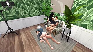 Intense Amateur Group Sex Explodes on Floor and Chair in Homemade Orgy
