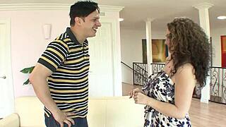 slutty mommy with huge tits deepthroats monster cock before wild riding