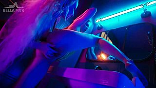 Picked up bella mur and sofia simens toilet pussy lick strapon fuck