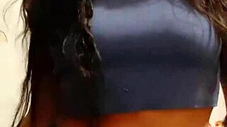 luna's wild curvy latina body shakes with big natural tits bouncing