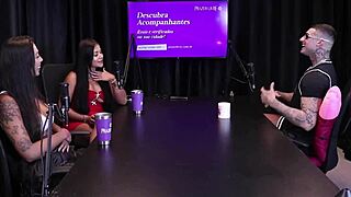 brazilian nerd goes bisexual with transsexual and seven men in wild group scene