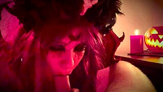 What if your Halloween lingerie demon girl gets bent over for rough doggystyle cum on ass?