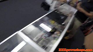 i'm spying on this pawnshop teen 18+ as she teases her tits before missionary sex on hidden cam