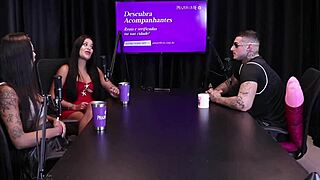 brazilian nerd goes bisexual with transsexual and seven men in wild group scene