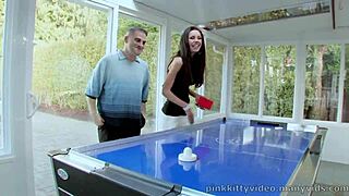 skinny angelina aces bends for cock, rides cowgirl to cumshot