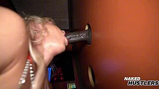 OMG hot wife Cassie Bender's first gloryhole with big black cock deepthroat slobber 😲🍆💦