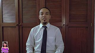 latina student tempts her english prof instead of studying her lessons